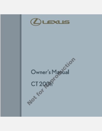 lexus ct 200h 2010 2011 & 2012 owners manual